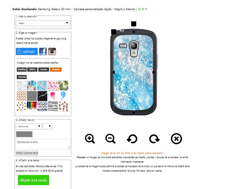 coque personnalisée Samsung Galaxy S3 mini Coque personnalisée Samsung Galaxy S3 mini en blanc, noir ou transparent