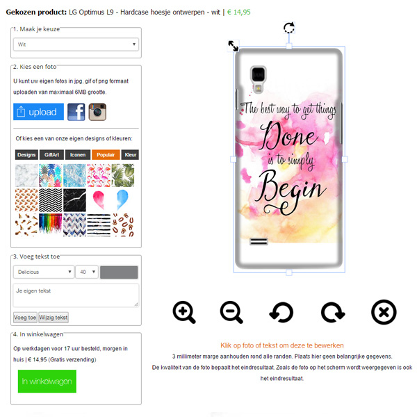 Coque personnalisée LG Optimus L9 Coque LG Optimus L9 coque rigide blanche