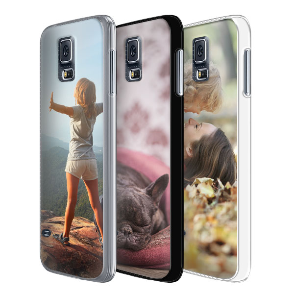 Coque personnalisée Samsung galaxy S5 galaxy S5 coque rigide noire, banche, transparente