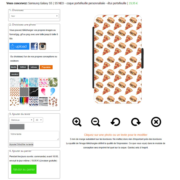 coque personnalisée Galaxy S5 coque personnalisée Galaxy S5, coque portefeuille