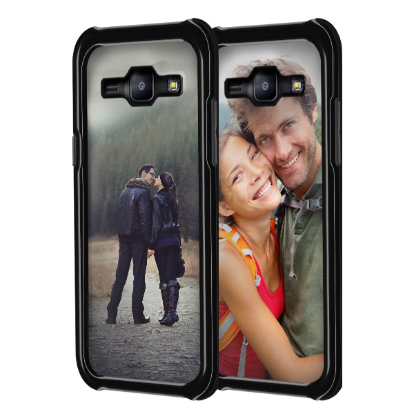 Coque personnalisée Samsung galaxy J1 galaxy J1 coque rigide noire, banche, transparente